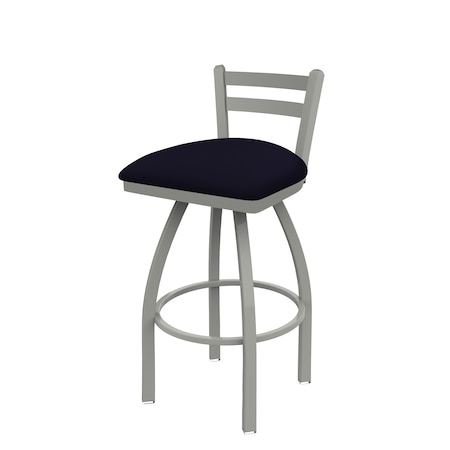 Holland Bar Stool Co 30" Low Back Swivel Bar Stool, Nickel Finish, Canter Twilight Seat 41130AN002